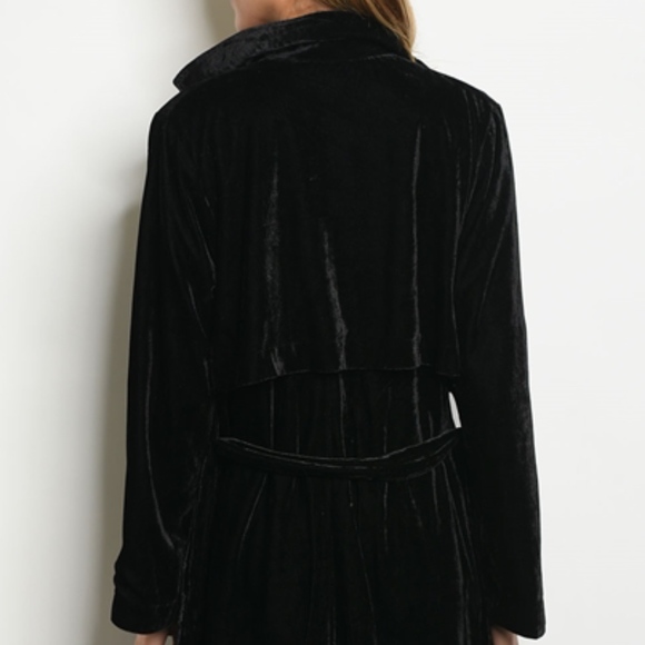 Last 1! VELVET TRENCH COAT - Picture 3 of 5